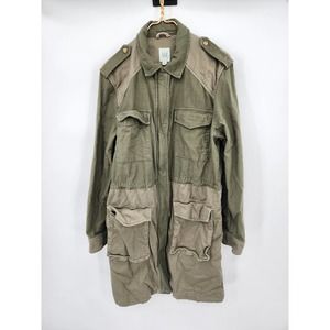 Gap Green Military Utilitarian Women's Lightweight Jacket Size Large Tall